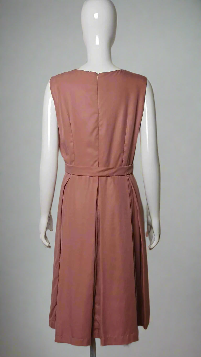 #081 Old Rose Midi Sleeveless Dress for Women