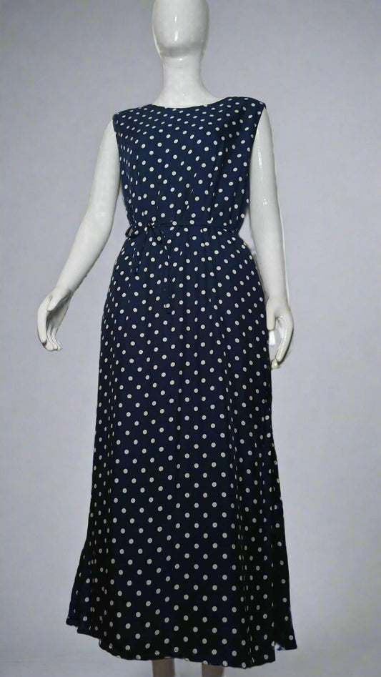 #084 Navy Blue Maxi Dress for Women